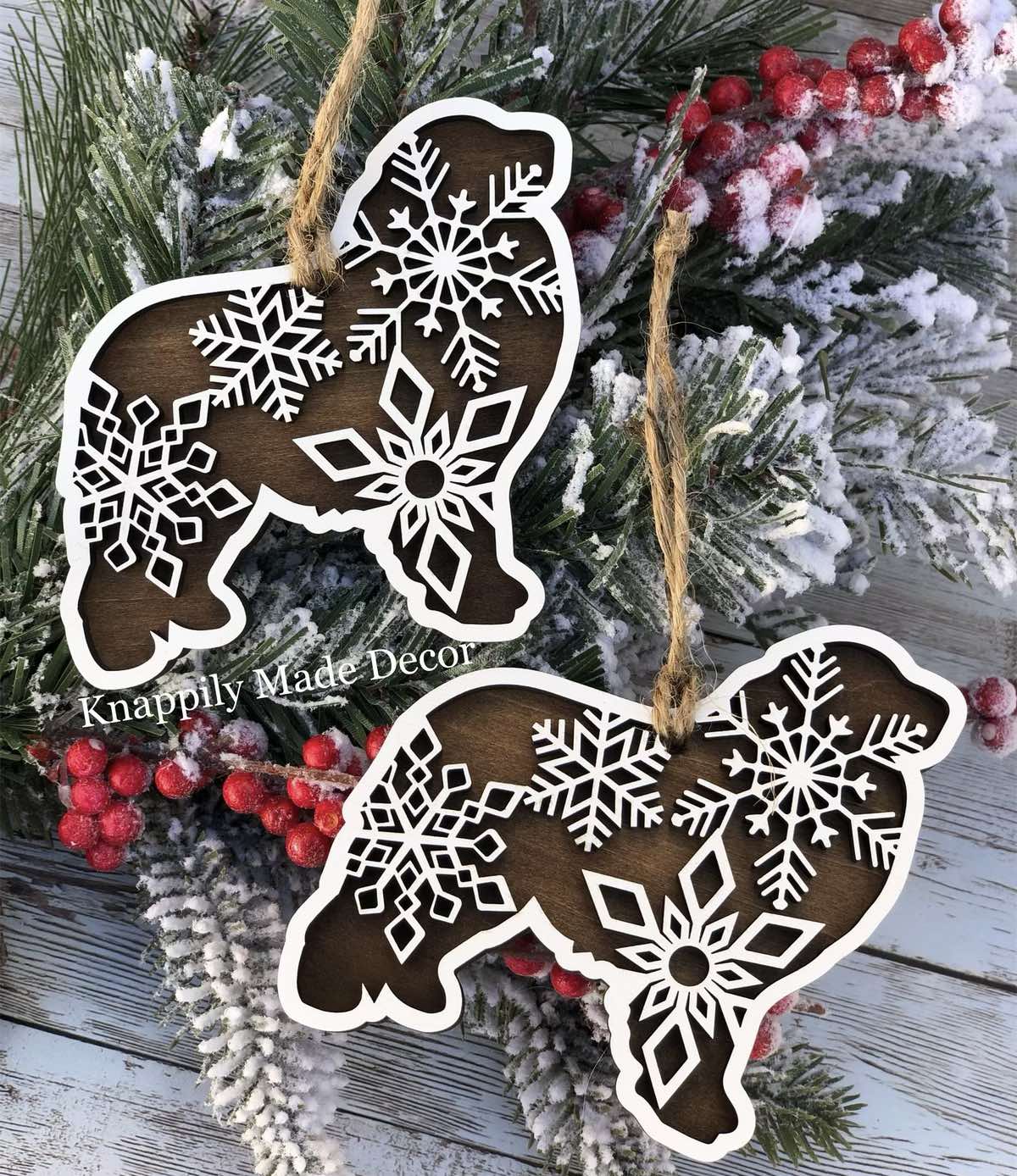 Snowflake Dog Ornaments