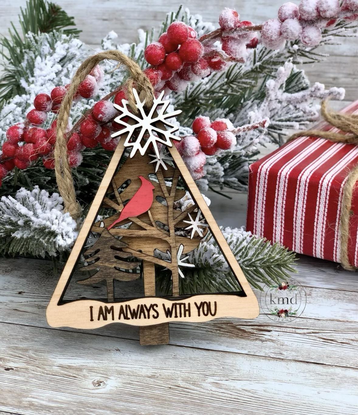 Layered Cardinal Ornament