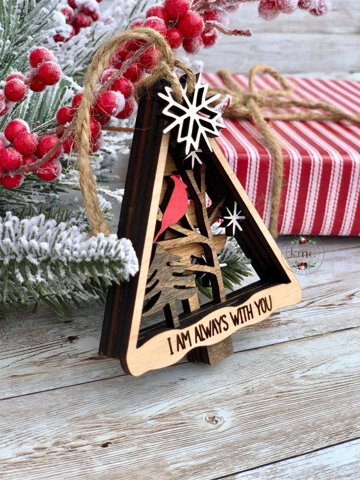 Layered Cardinal Ornament