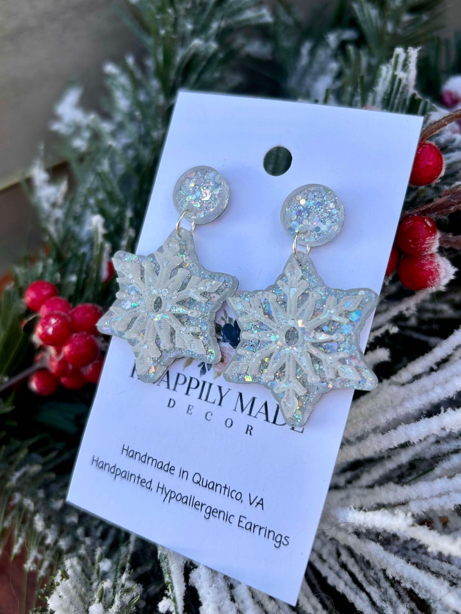 Silver Snowflake Earrings