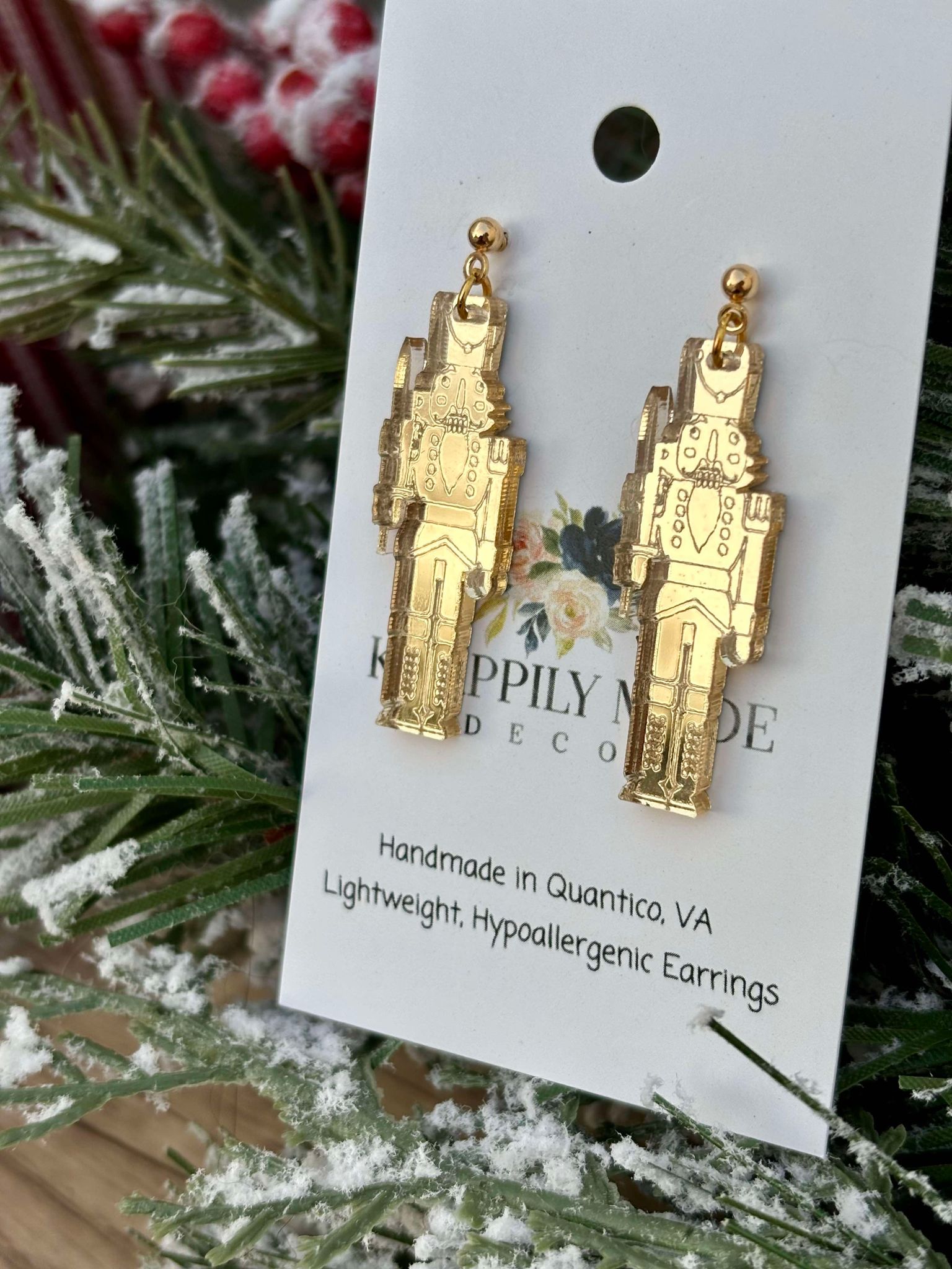 Gold Nutcracker Earrings