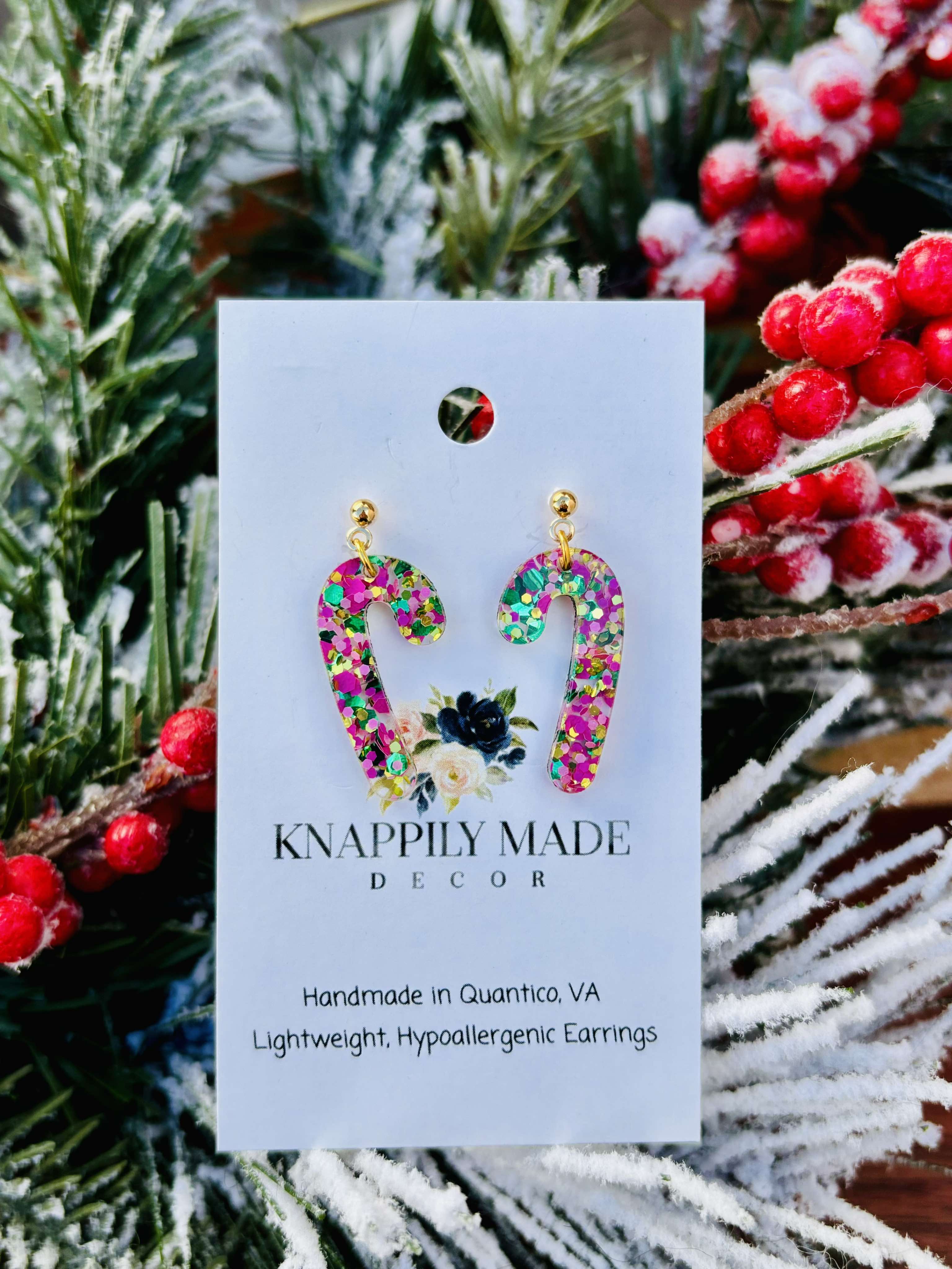 Blush & Luxe Candy Cane Earrings