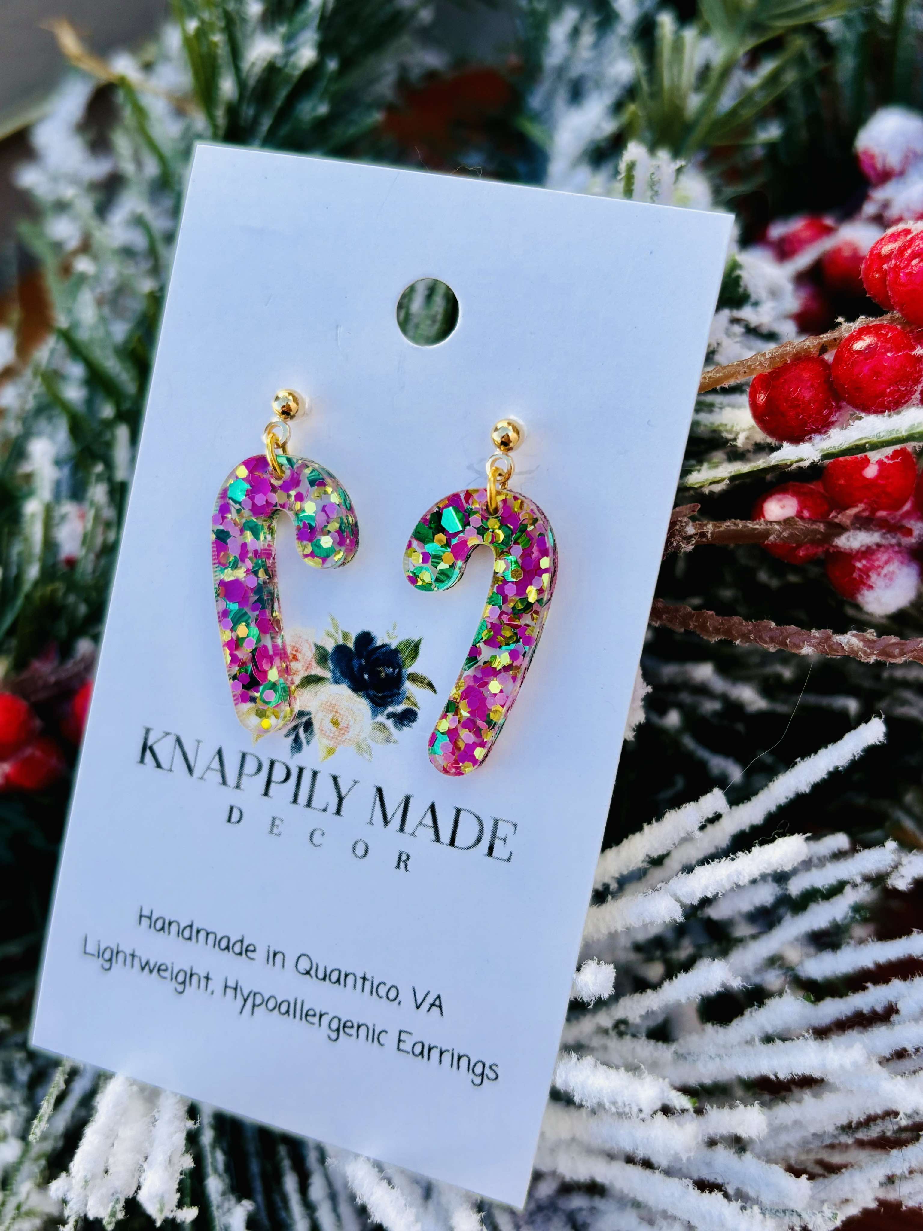 Blush & Luxe Candy Cane Earrings