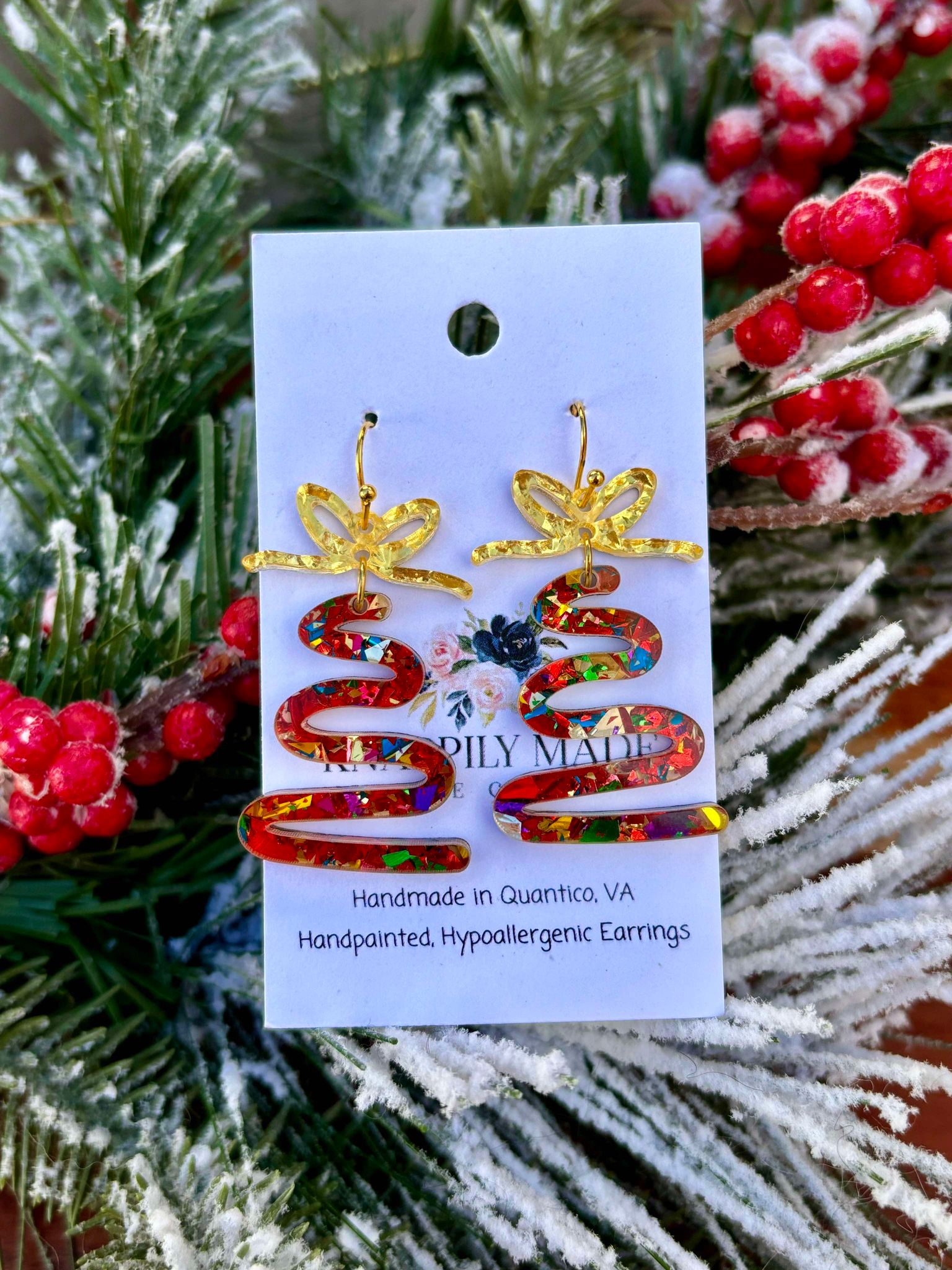 Christmas Kringle Swirly Earrings