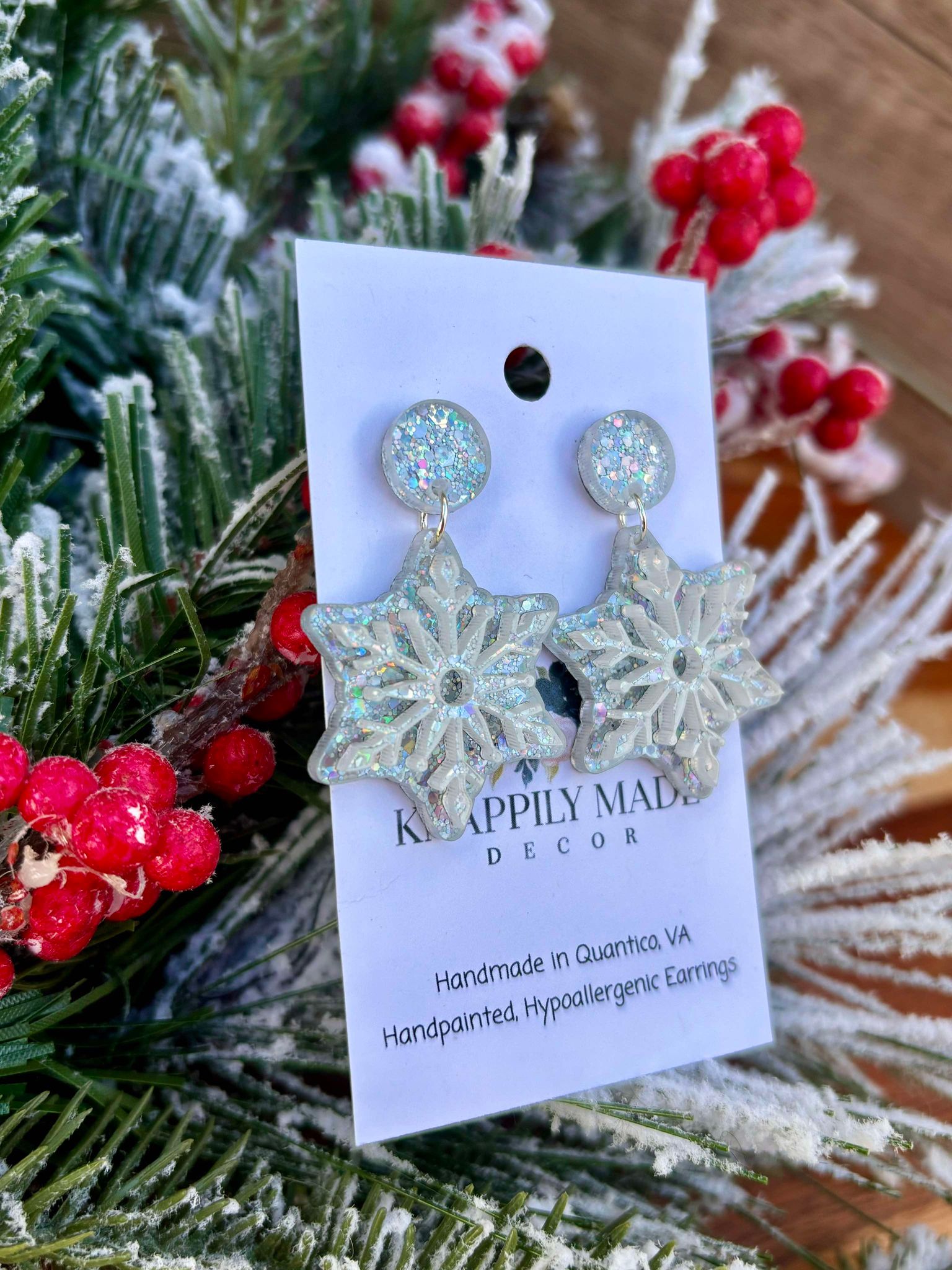 Silver Snowflake Earrings