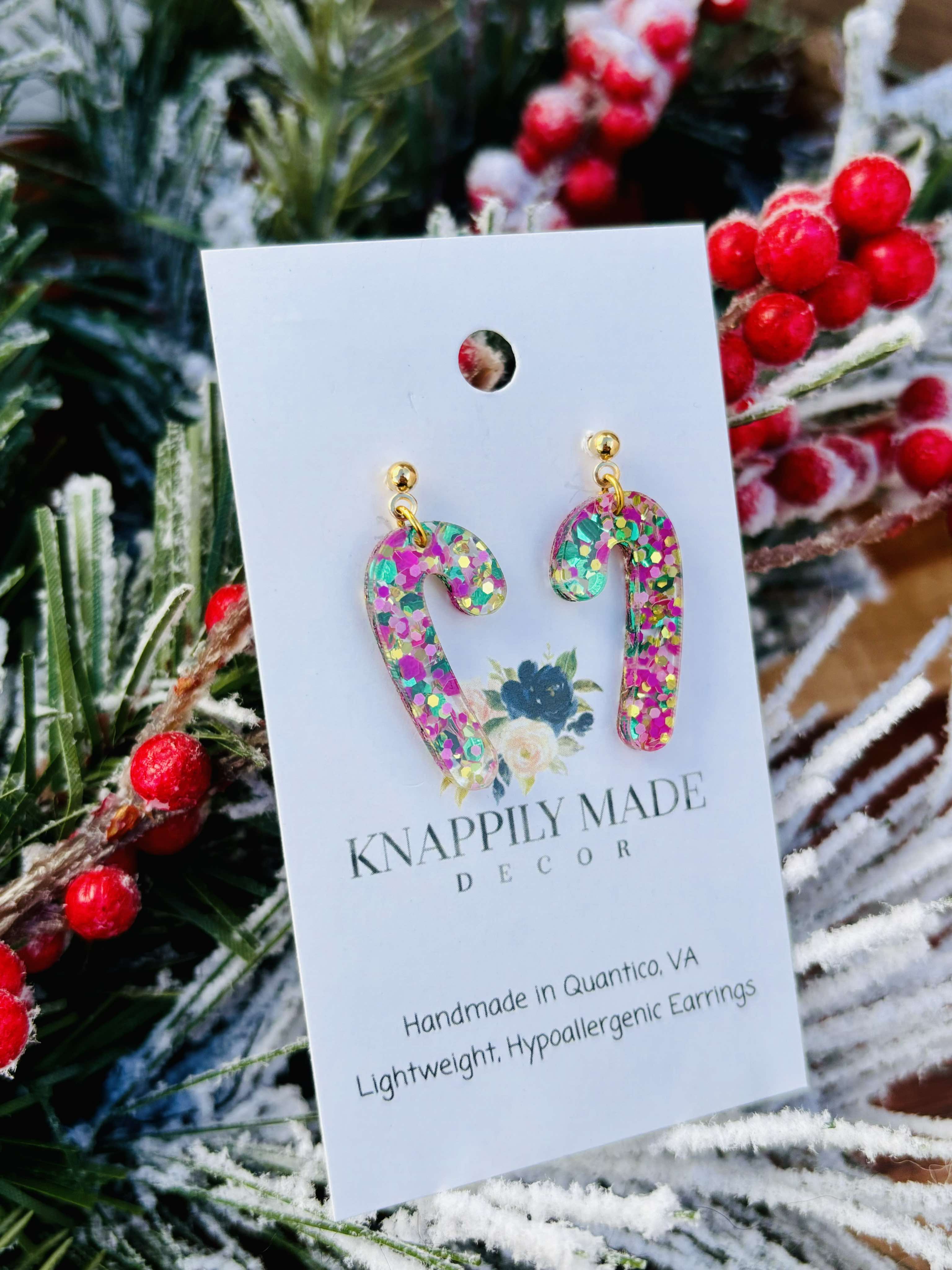 Blush & Luxe Candy Cane Earrings