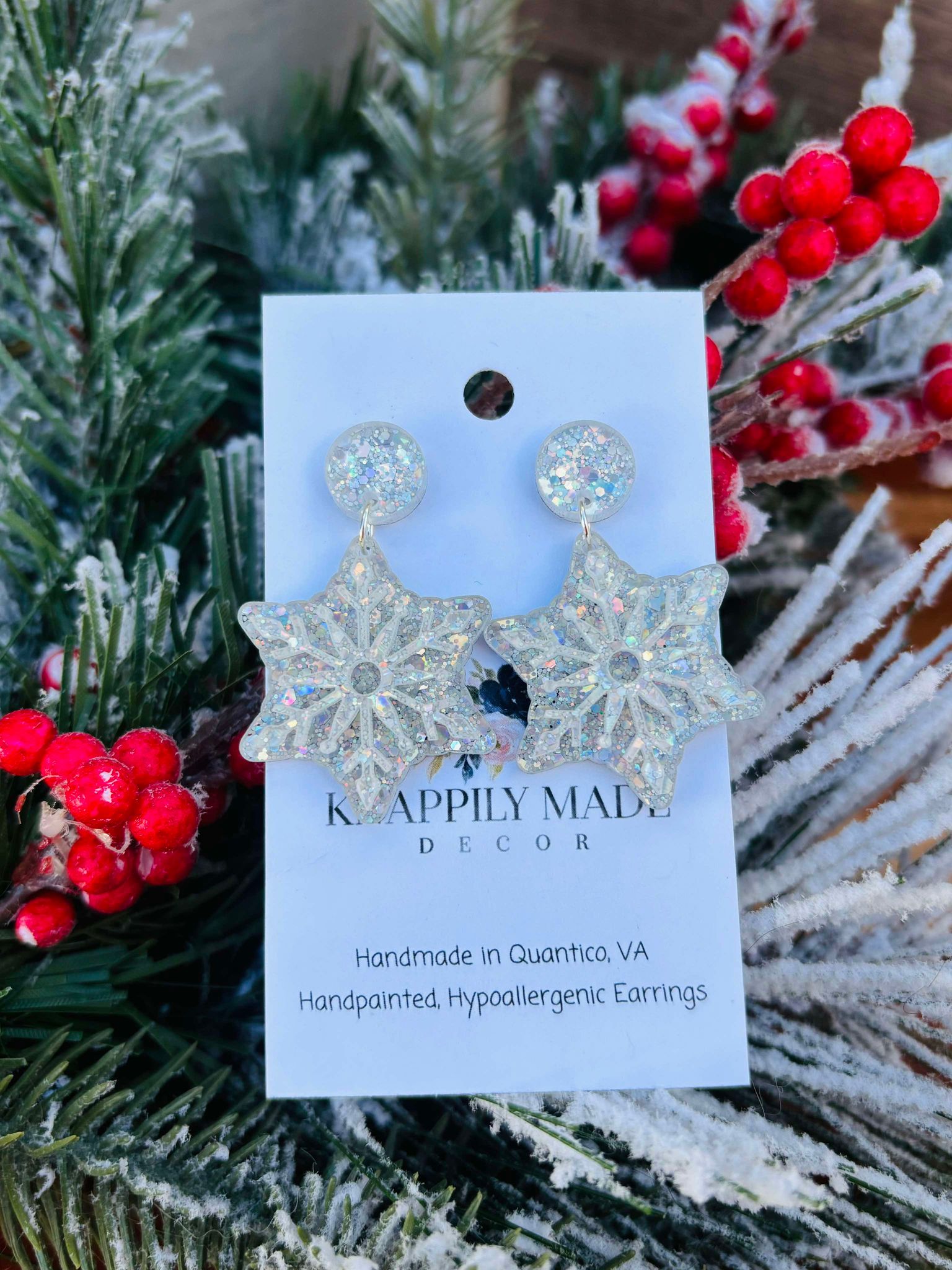 Silver Snowflake Earrings