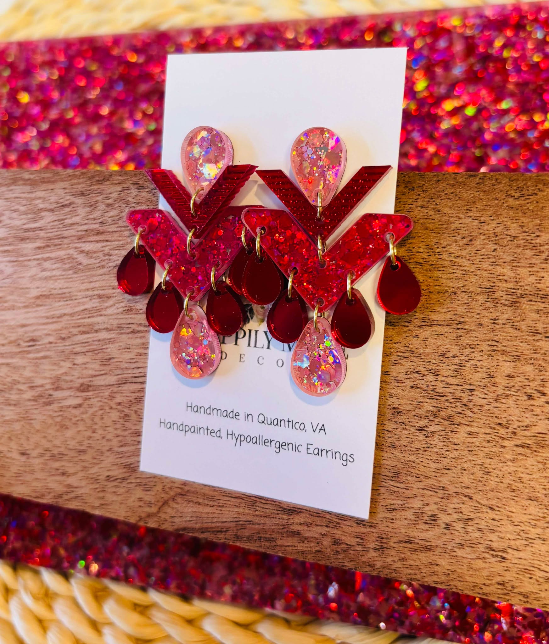 Glitzy Valentine’s Day Dangles