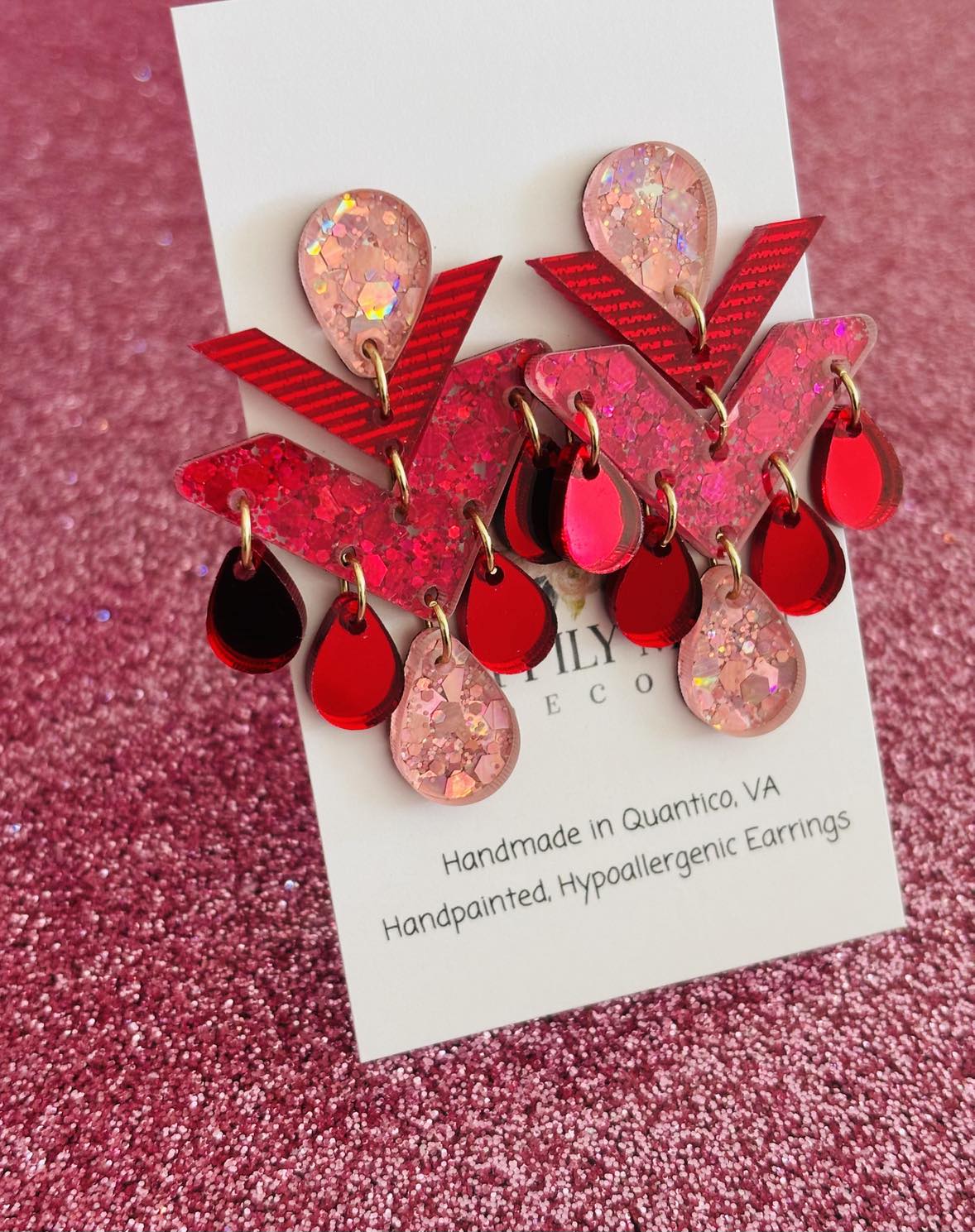 Glitzy Valentine’s Day Dangles