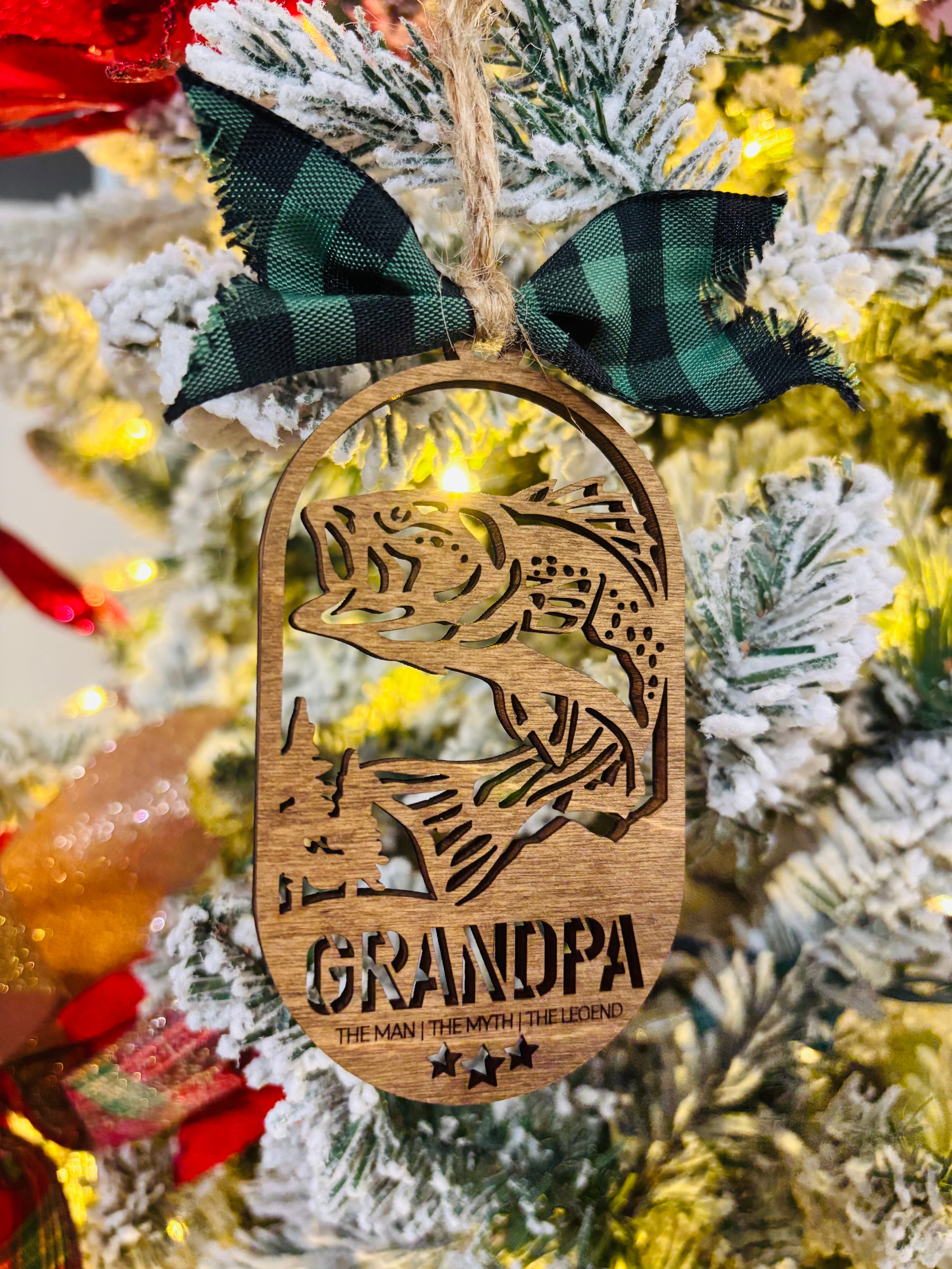 Grandpa Fishing Ornament