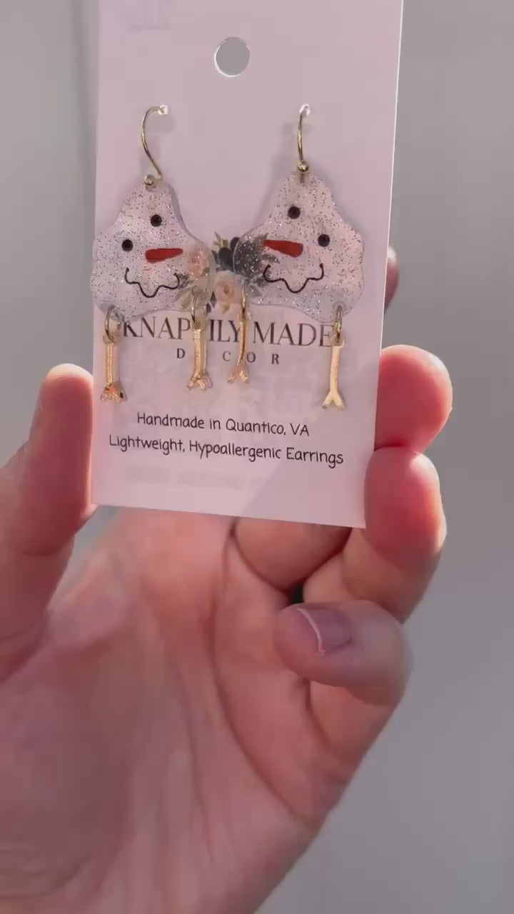 Melted Snowman Earrings